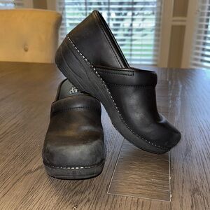 Dansko black Leather Clogs